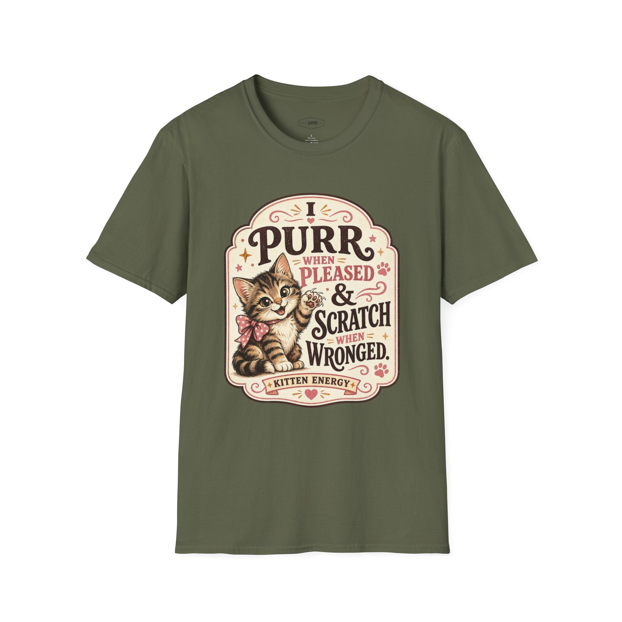 I Purr When Pleased & Scratch When Wronged T-Shirt Vintage Design