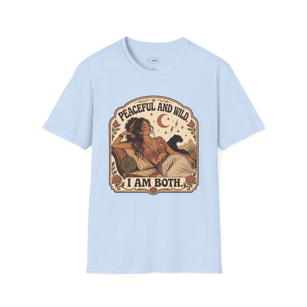 Peaceful and Wild I Am Both T-Shirt Vintage Design