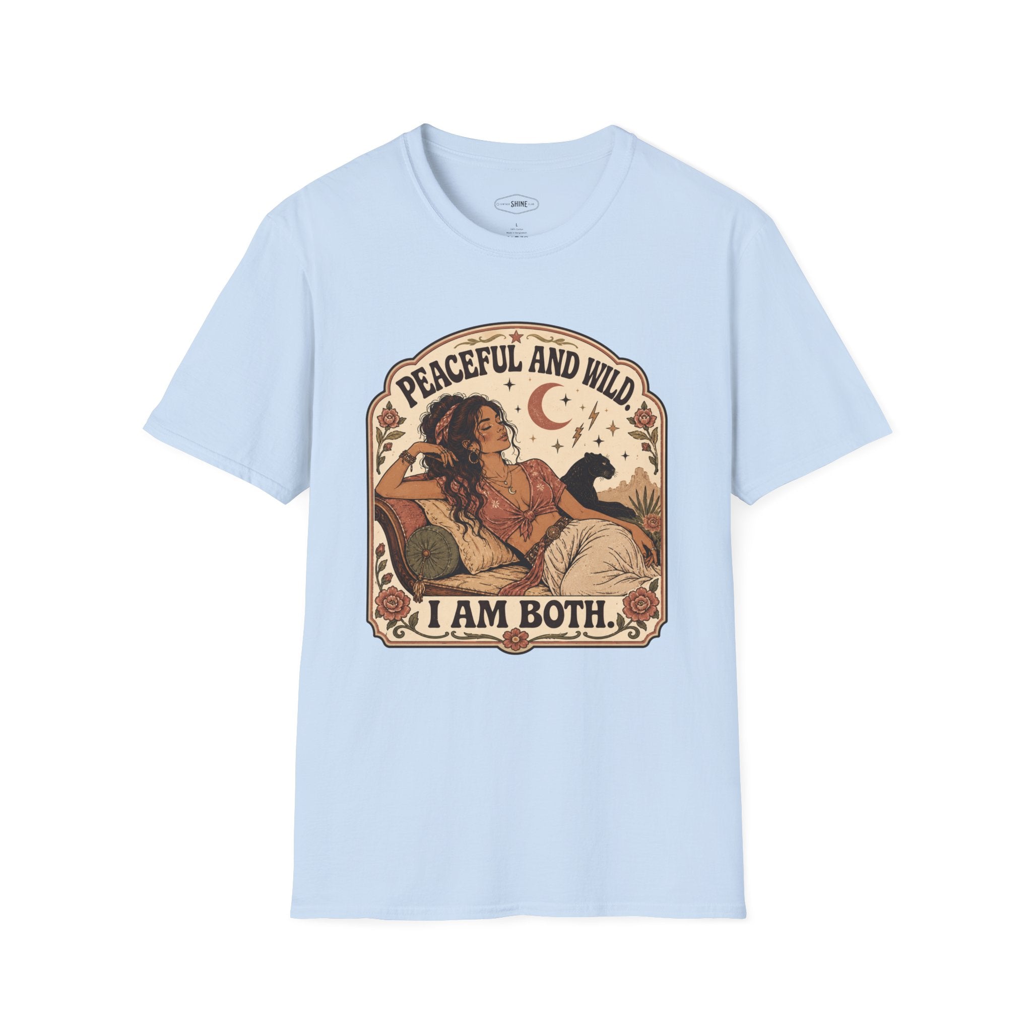 Peaceful and Wild I Am Both T-Shirt Vintage Design