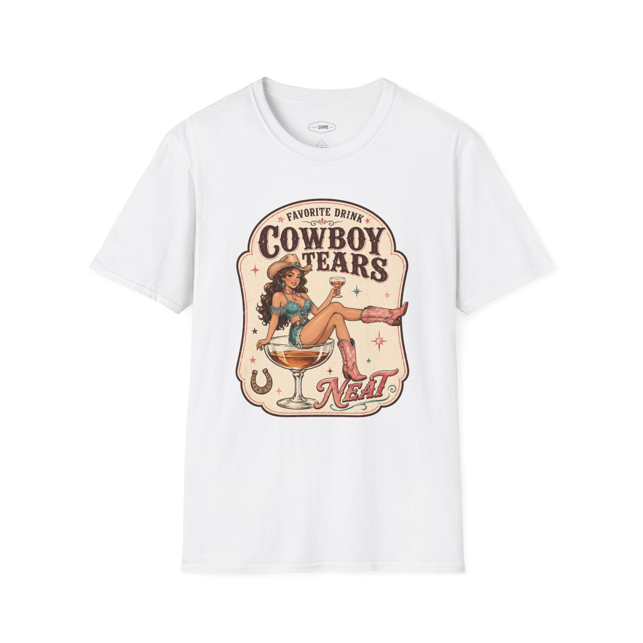 Favorite Drink Cowboy Tears Neat T-Shirt Vintage Design