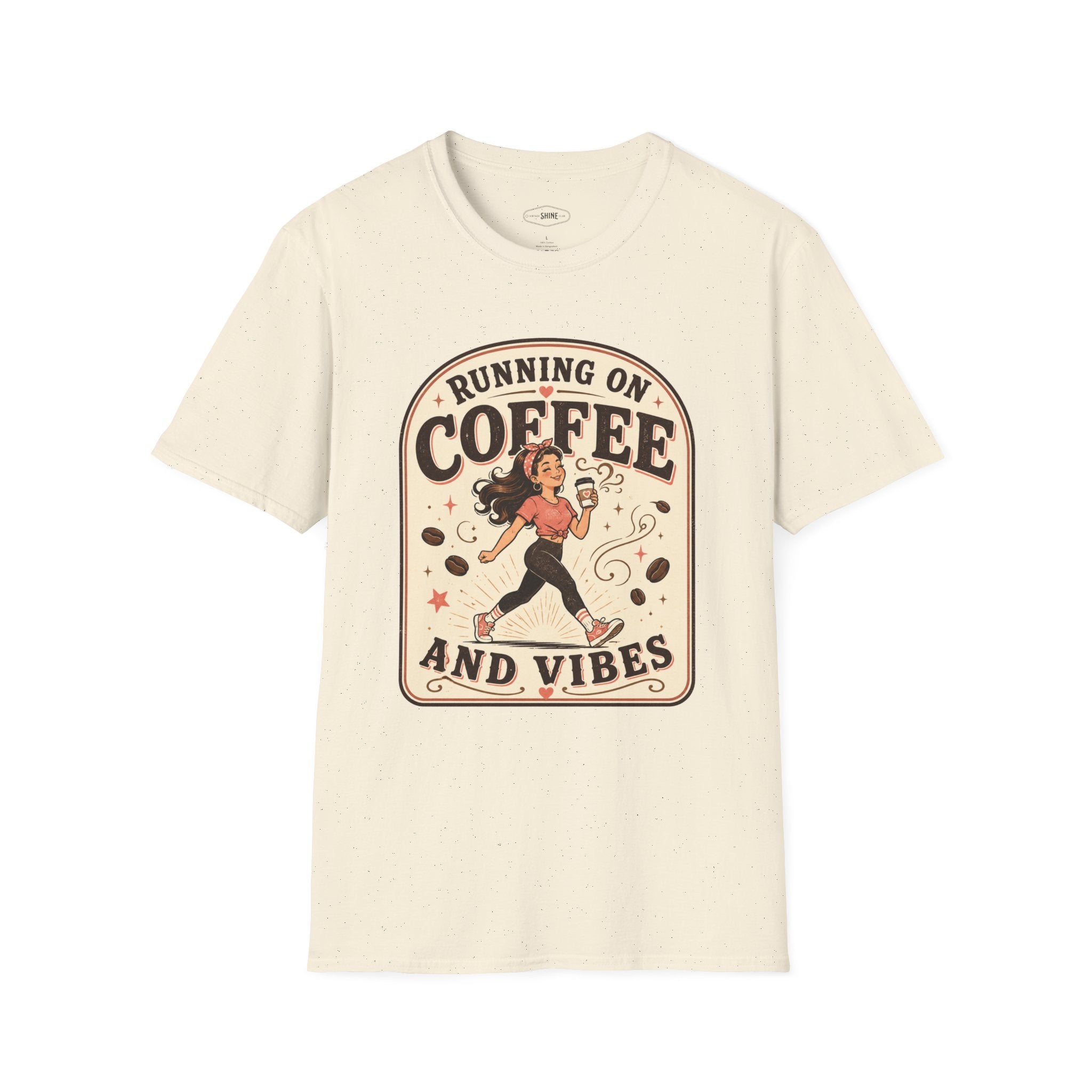 Running on Coffee and Vibes T-Shirt Vintage Design