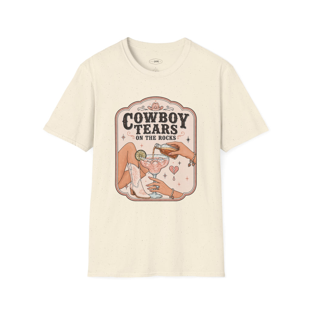 Cowboy Tears on the Rocks T-Shirt Vintage Design