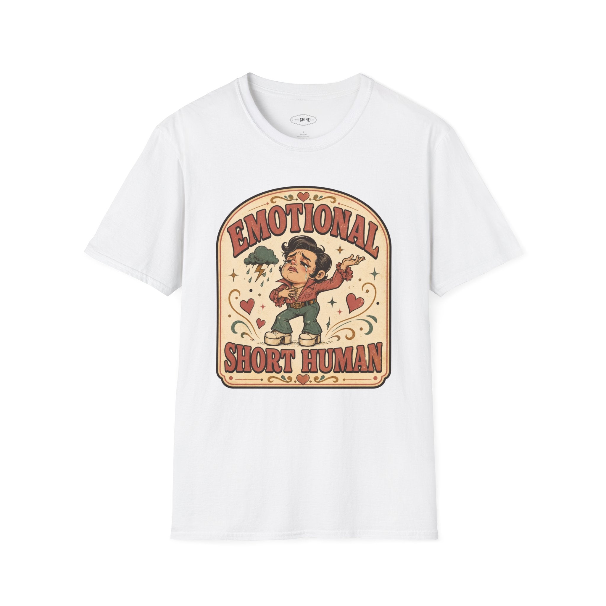 Emotional Short Human T-Shirt Vintage Design