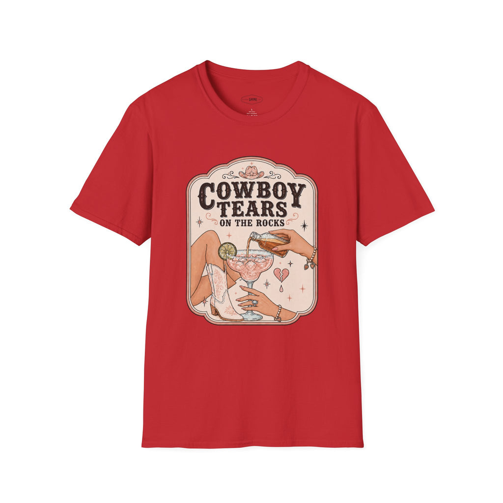 Cowboy Tears on the Rocks T-Shirt Vintage Design