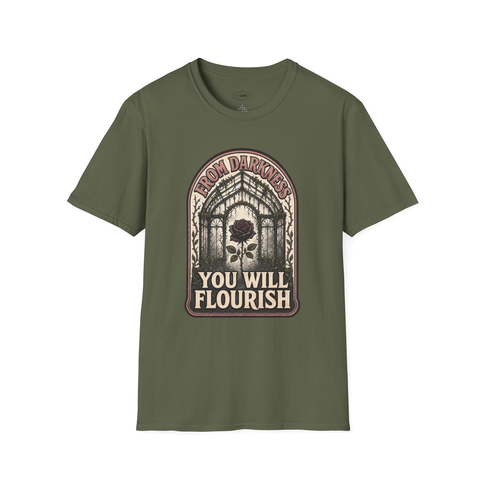 From Darkness You Will Flourish T-Shirt Vintage Design