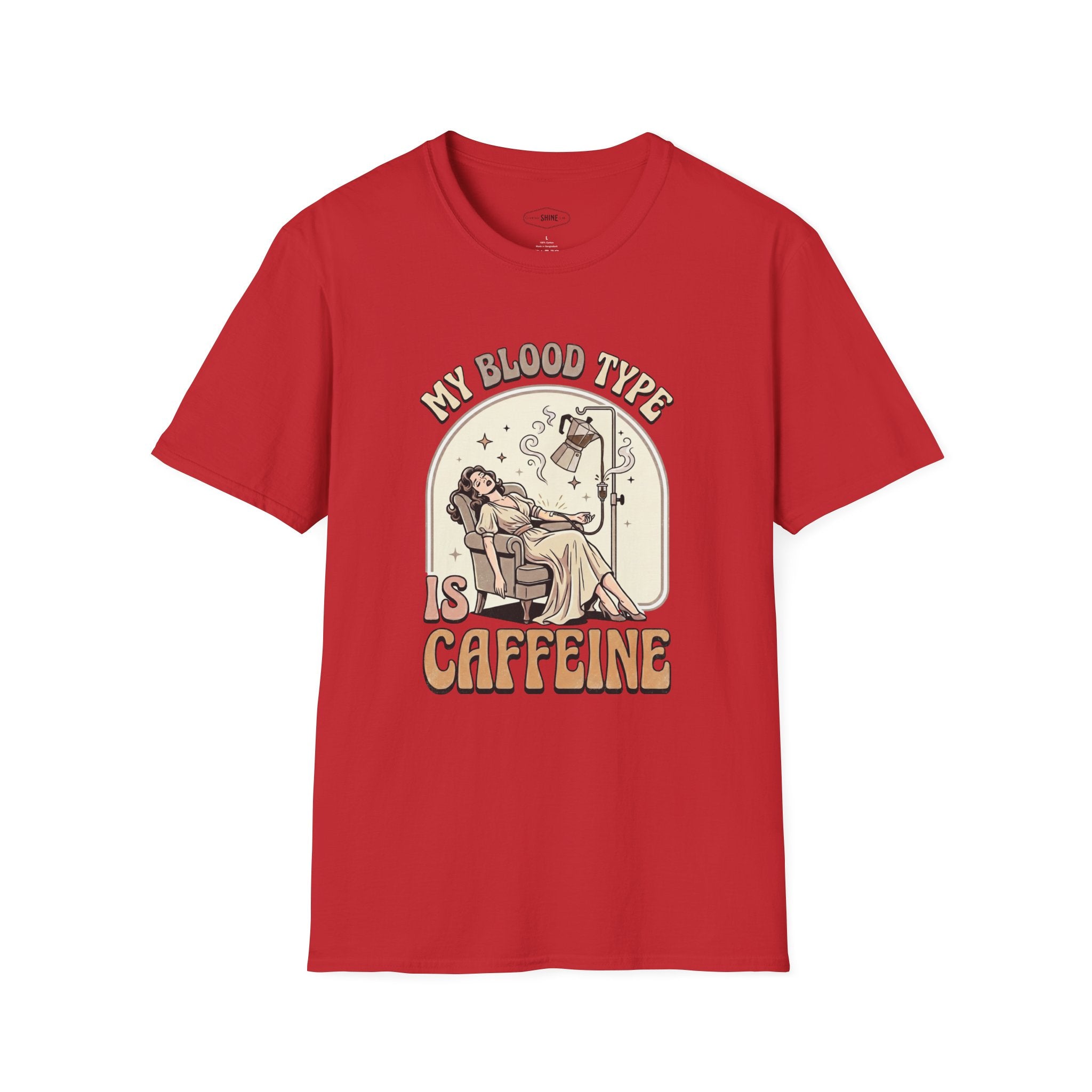 My Blood Type Is Caffeine T-Shirt Vintage Design