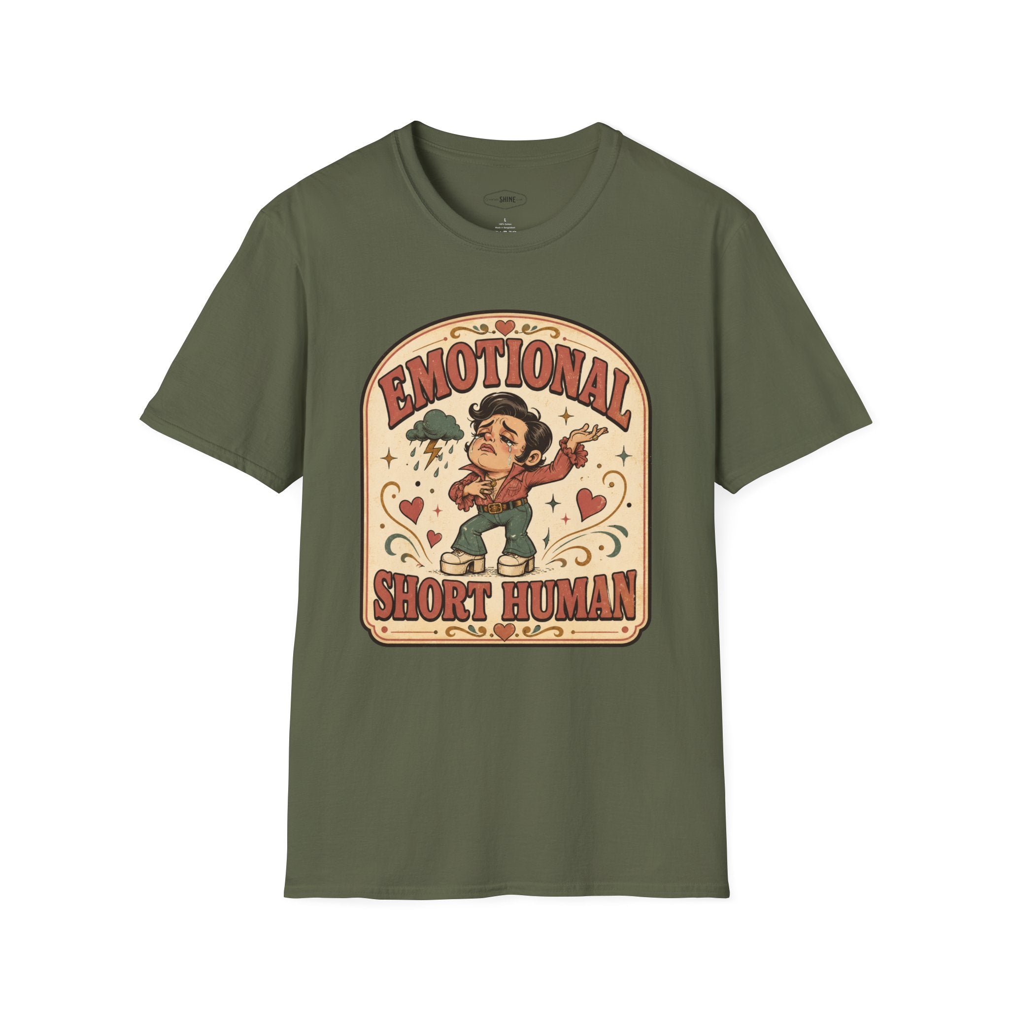 Emotional Short Human T-Shirt Vintage Design