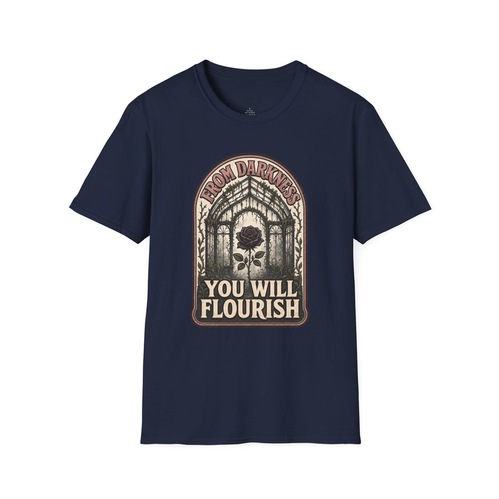 From Darkness You Will Flourish T-Shirt Vintage Design