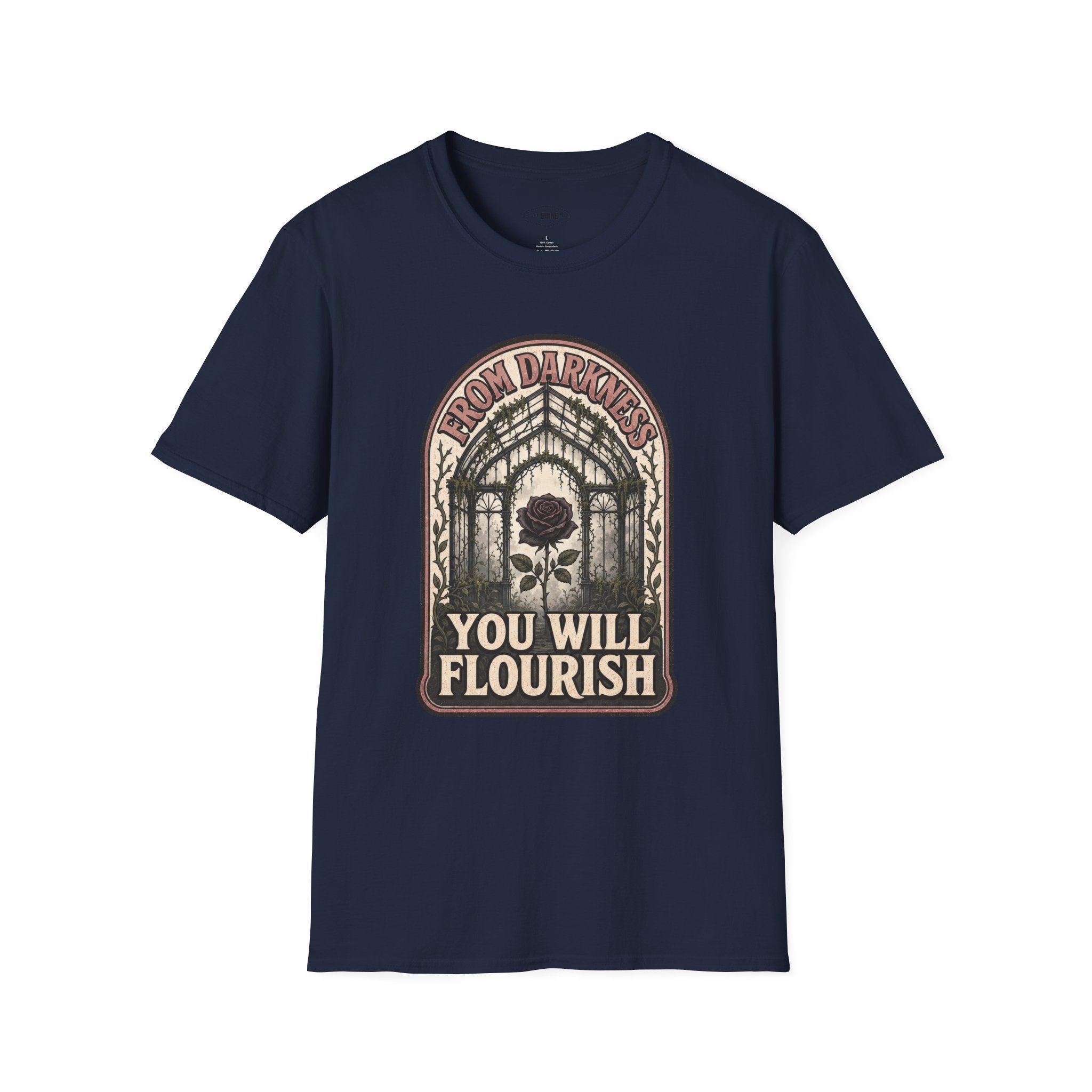 From Darkness You Will Flourish T-Shirt Vintage Design