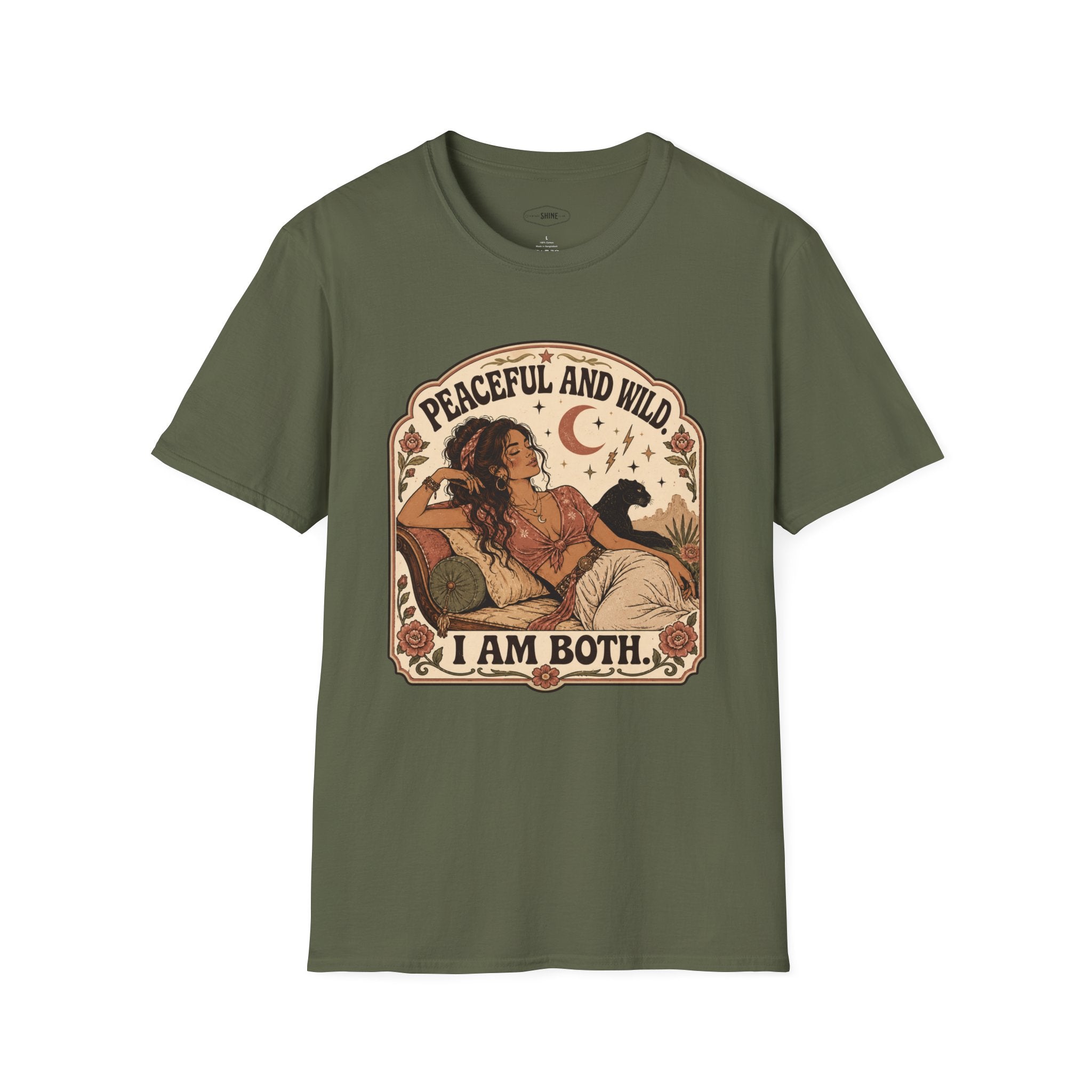 Peaceful and Wild I Am Both T-Shirt Vintage Design