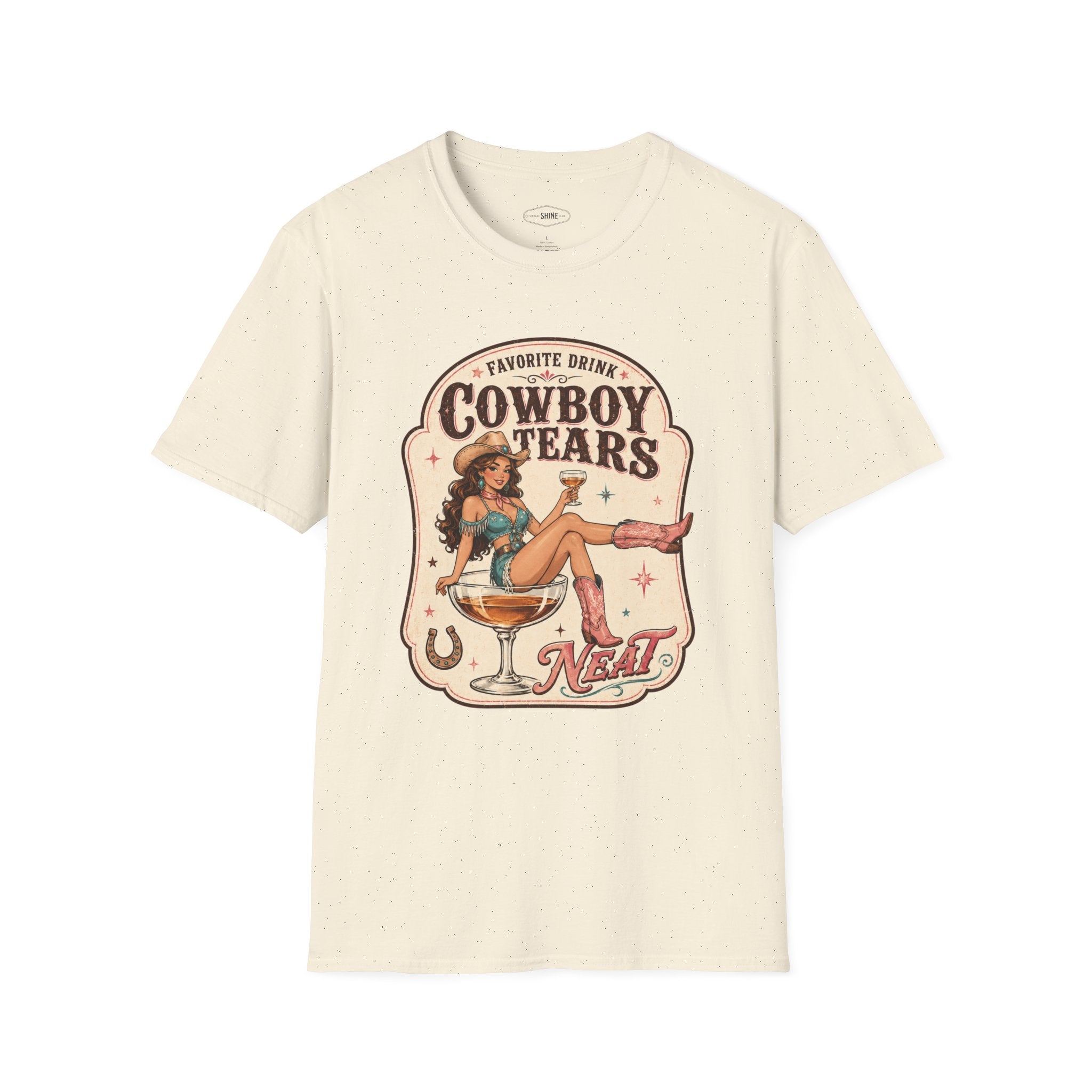 Favorite Drink Cowboy Tears Neat T-Shirt Vintage Design