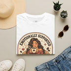 Emotionally Supported by Coffee T-Shirt Vintage Design