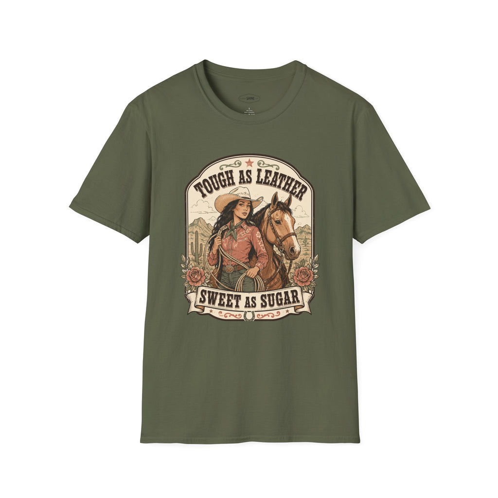 Tough as Leather, Sweet as Sugar T-Shirt Vintage Design