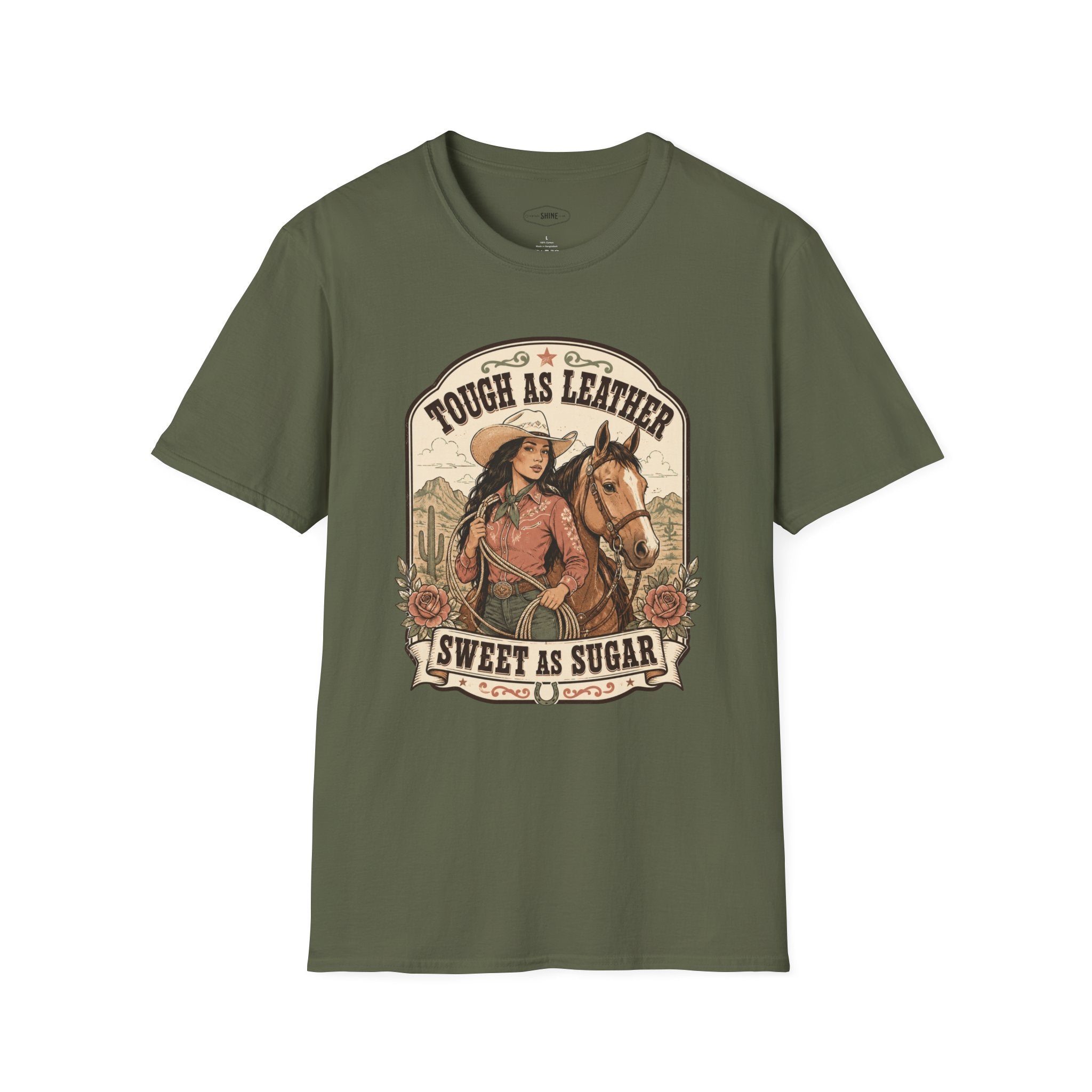 Tough as Leather, Sweet as Sugar T-Shirt Vintage Design