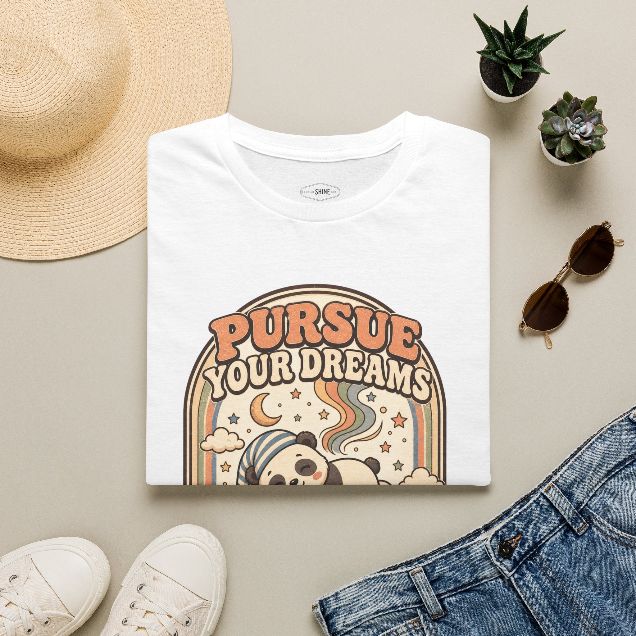 Pursue Your Dreams Sleep Longer T-Shirt Vintage Design