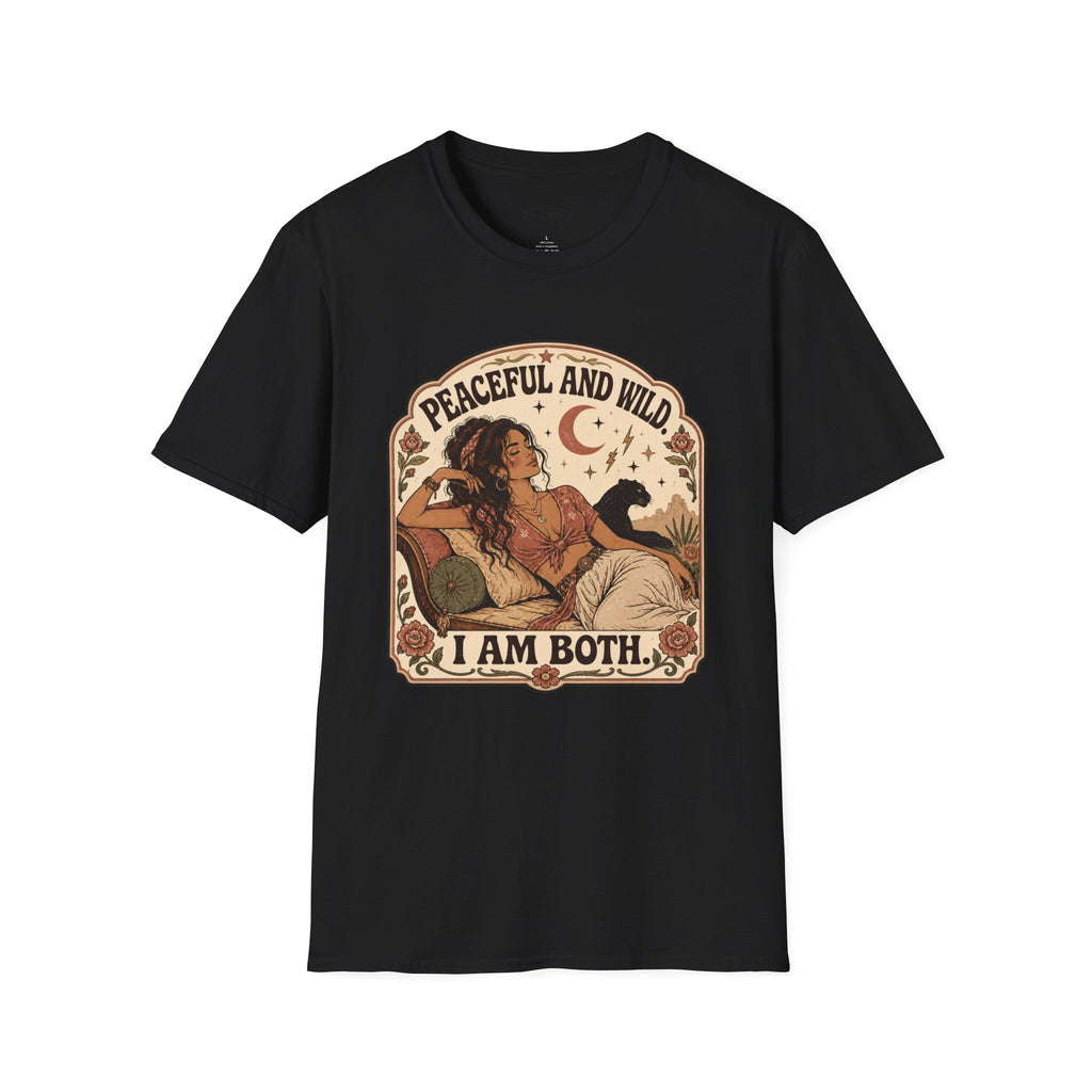 Peaceful and Wild I Am Both T-Shirt Vintage Design