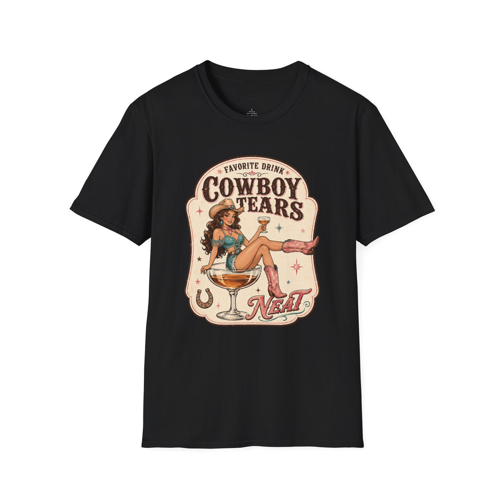 Favorite Drink Cowboy Tears Neat T-Shirt Vintage Design