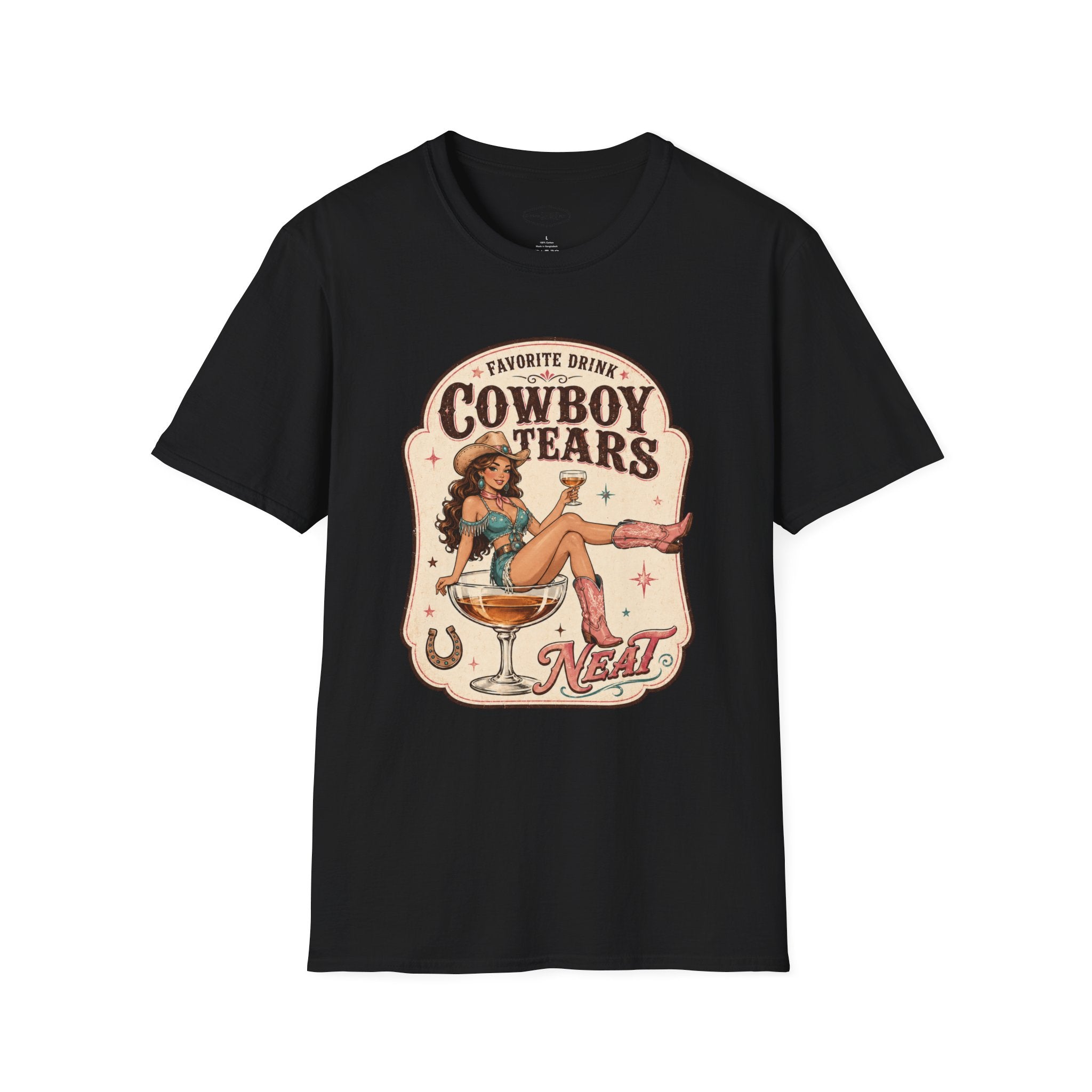 Favorite Drink Cowboy Tears Neat T-Shirt Vintage Design