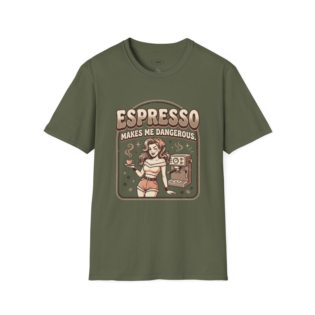 Espresso Makes Me Dangerous T-Shirt Vintage Design
