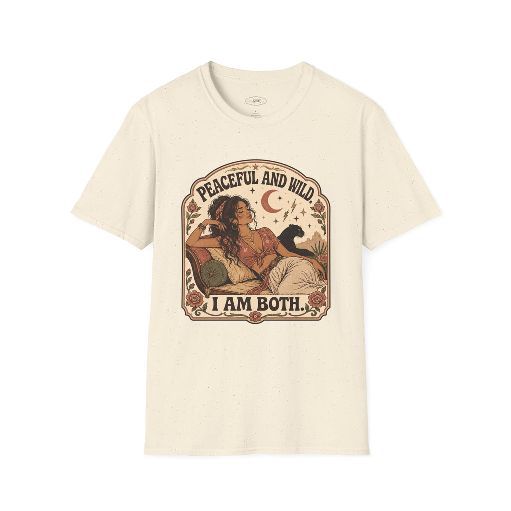 Peaceful and Wild I Am Both T-Shirt Vintage Design