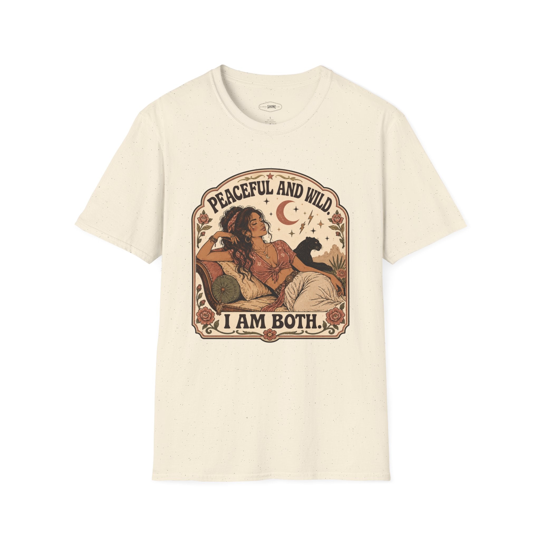 Peaceful and Wild I Am Both T-Shirt Vintage Design