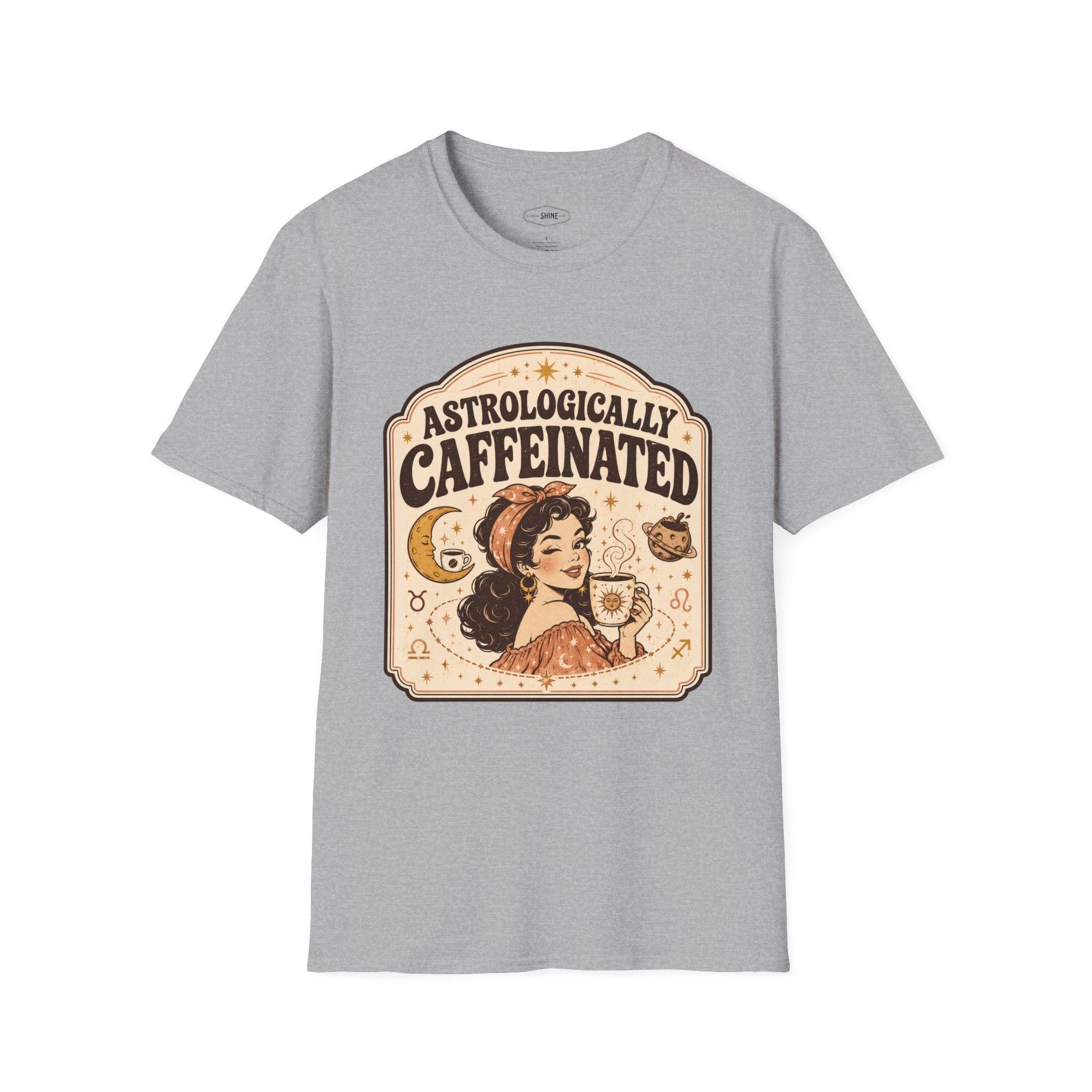 Astrologically Caffeinated T-Shirt Vintage Design