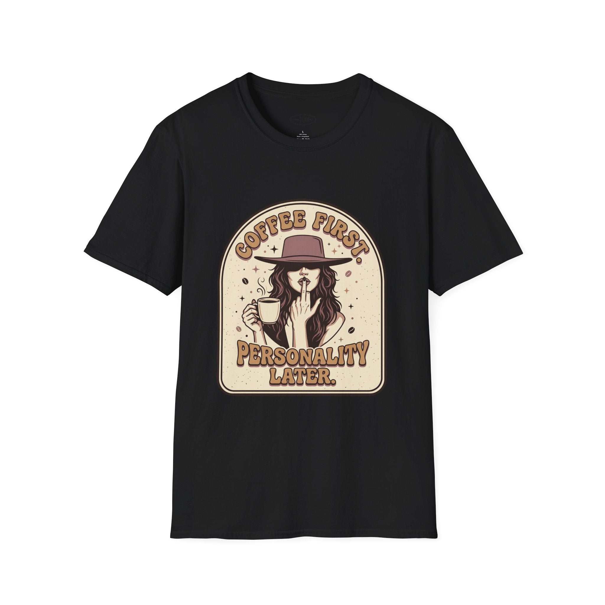 Coffee First Personality Later T-Shirt Vintage Design