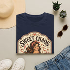 Sweet Chaos in a Woman's Form T-Shirt Vintage Design