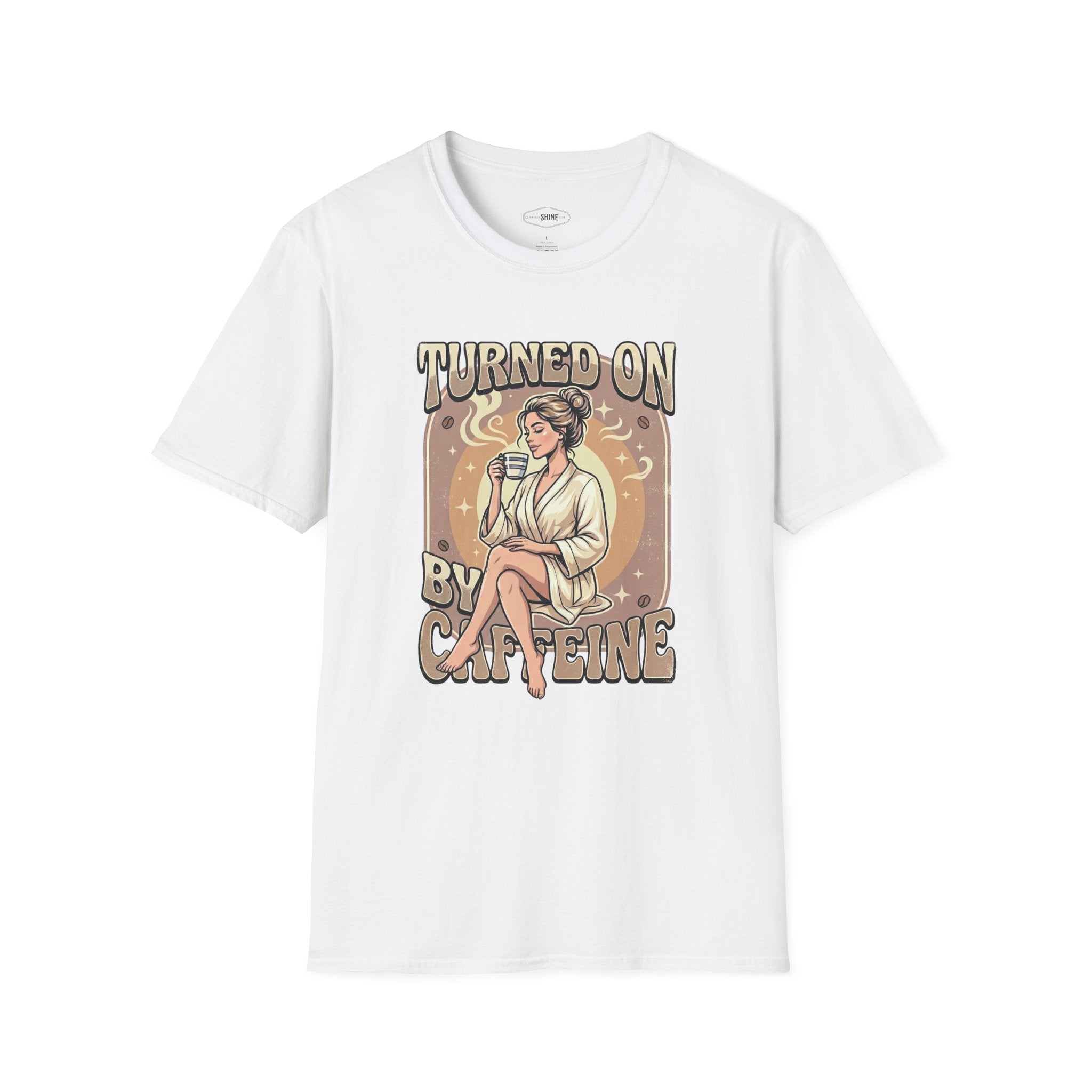 Turned On By Caffeine T-Shirt Vintage Design