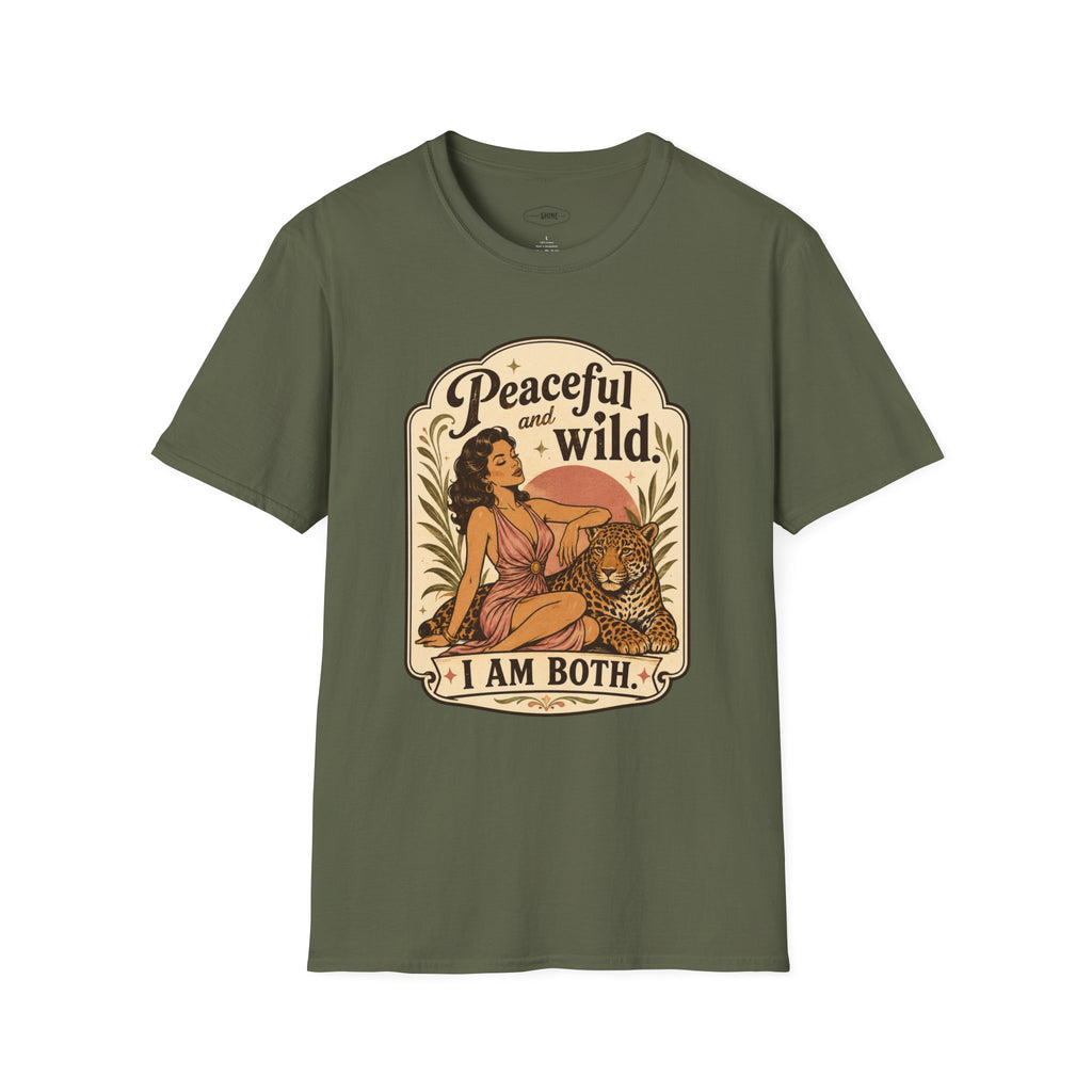 Peaceful and Wild, I Am Both T-Shirt Vintage Design