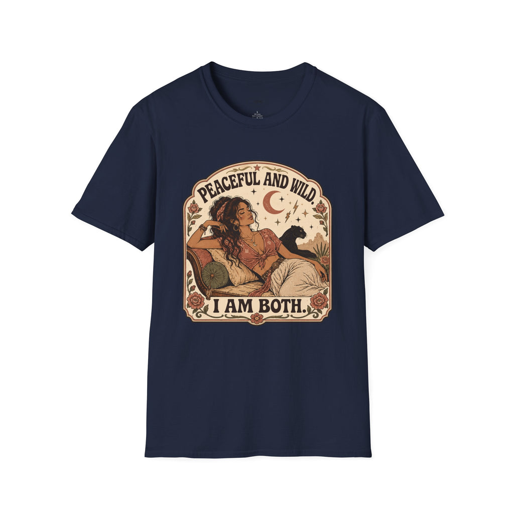 Peaceful and Wild I Am Both T-Shirt Vintage Design