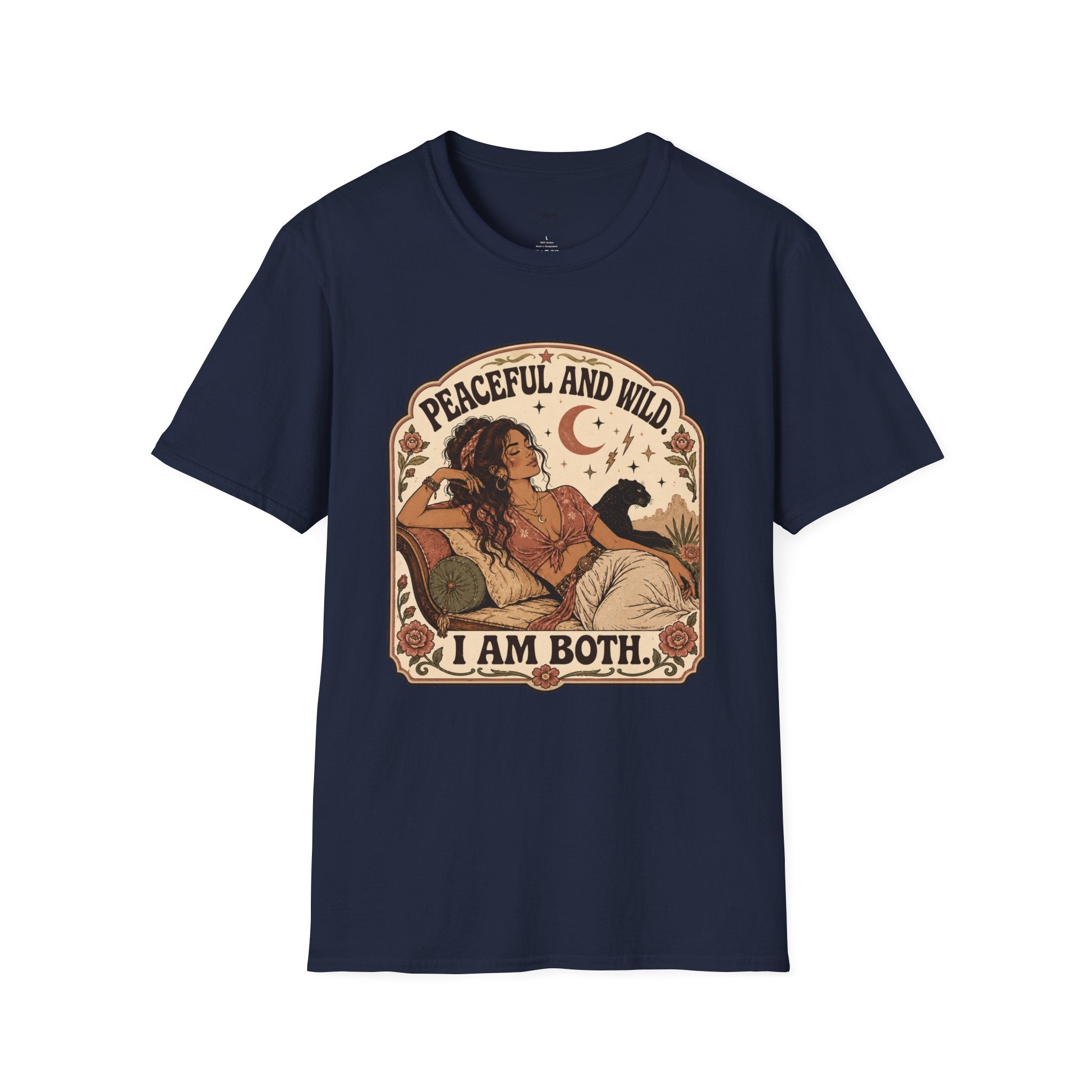 Peaceful and Wild I Am Both T-Shirt Vintage Design