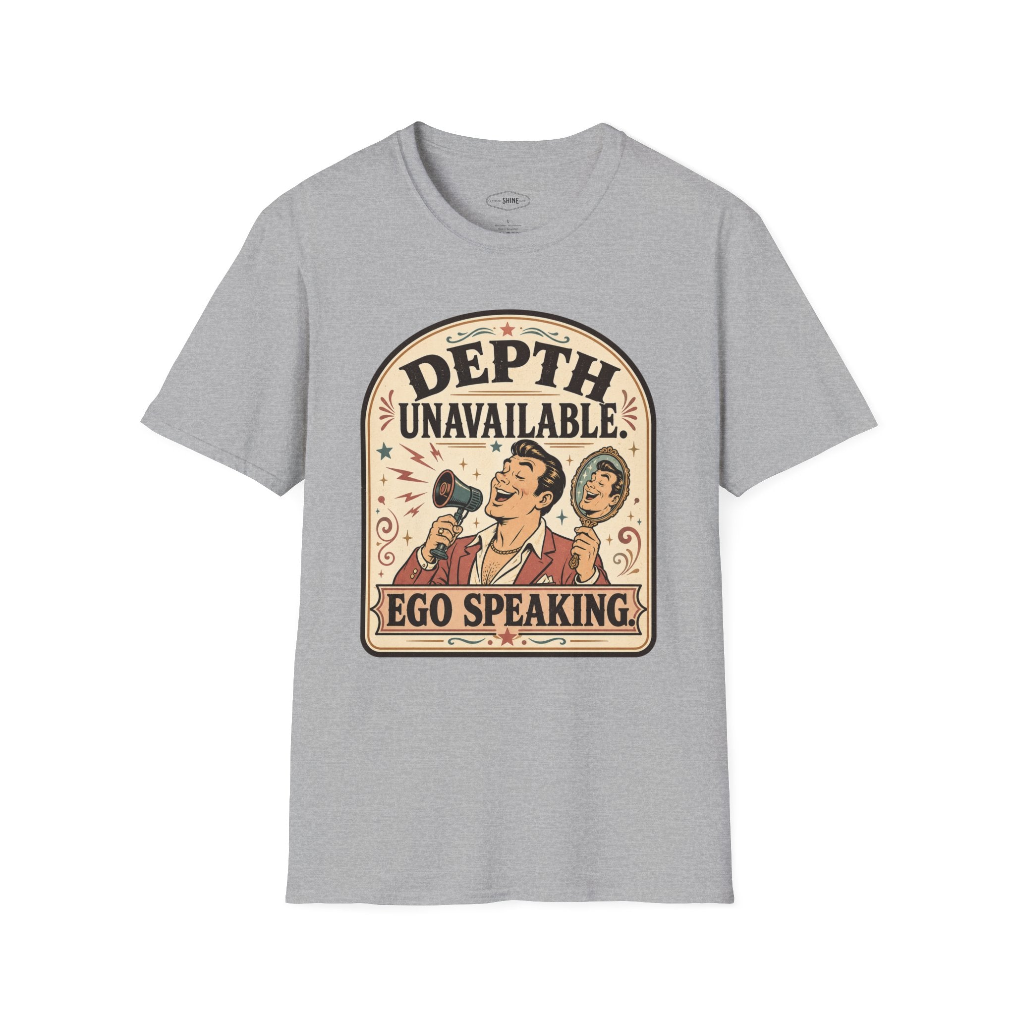 Depth Unavailable Ego Speaking T-Shirt Vintage Design