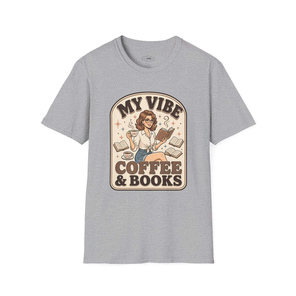 My Vibe Coffee & Books T-Shirt Vintage Design