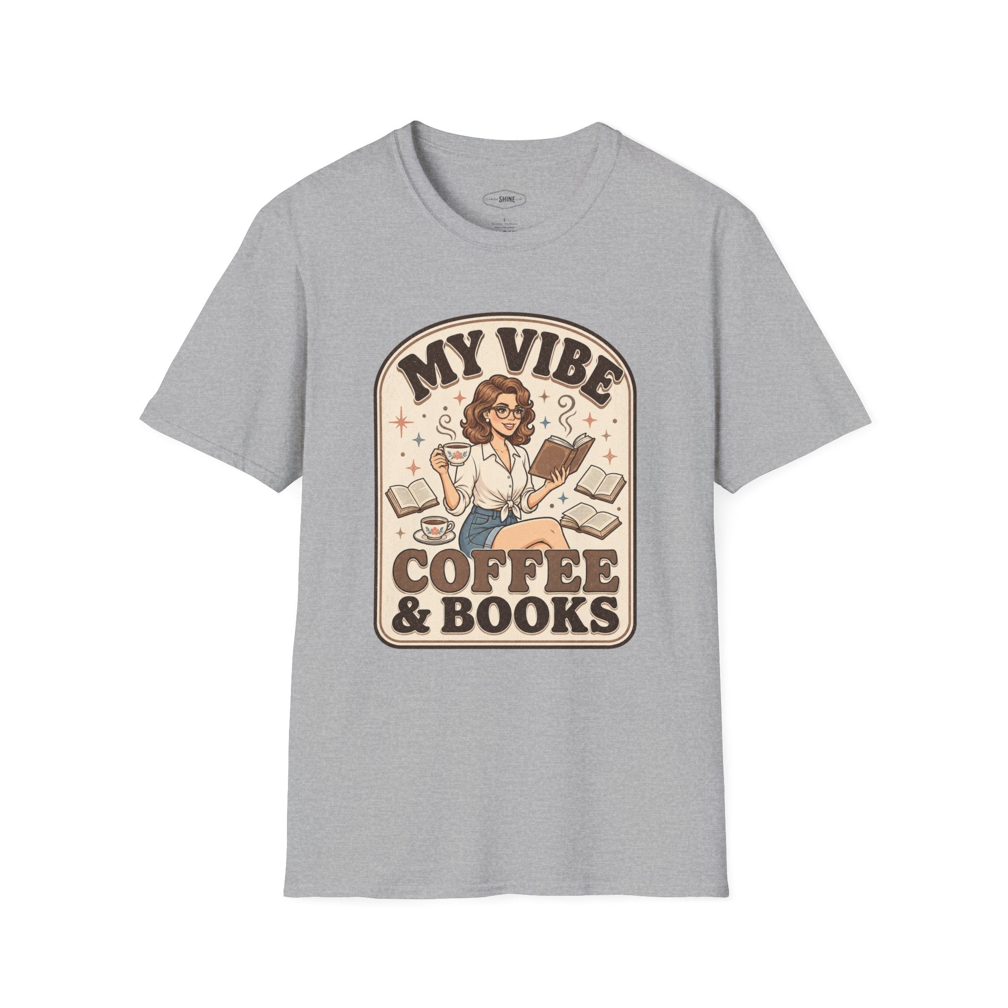 My Vibe Coffee & Books T-Shirt Vintage Design