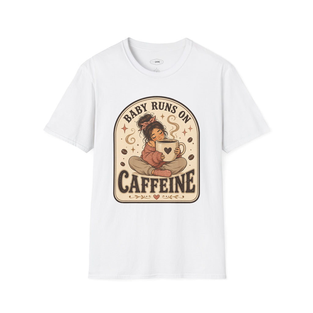 Baby Runs on Caffeine T-Shirt Vintage Design