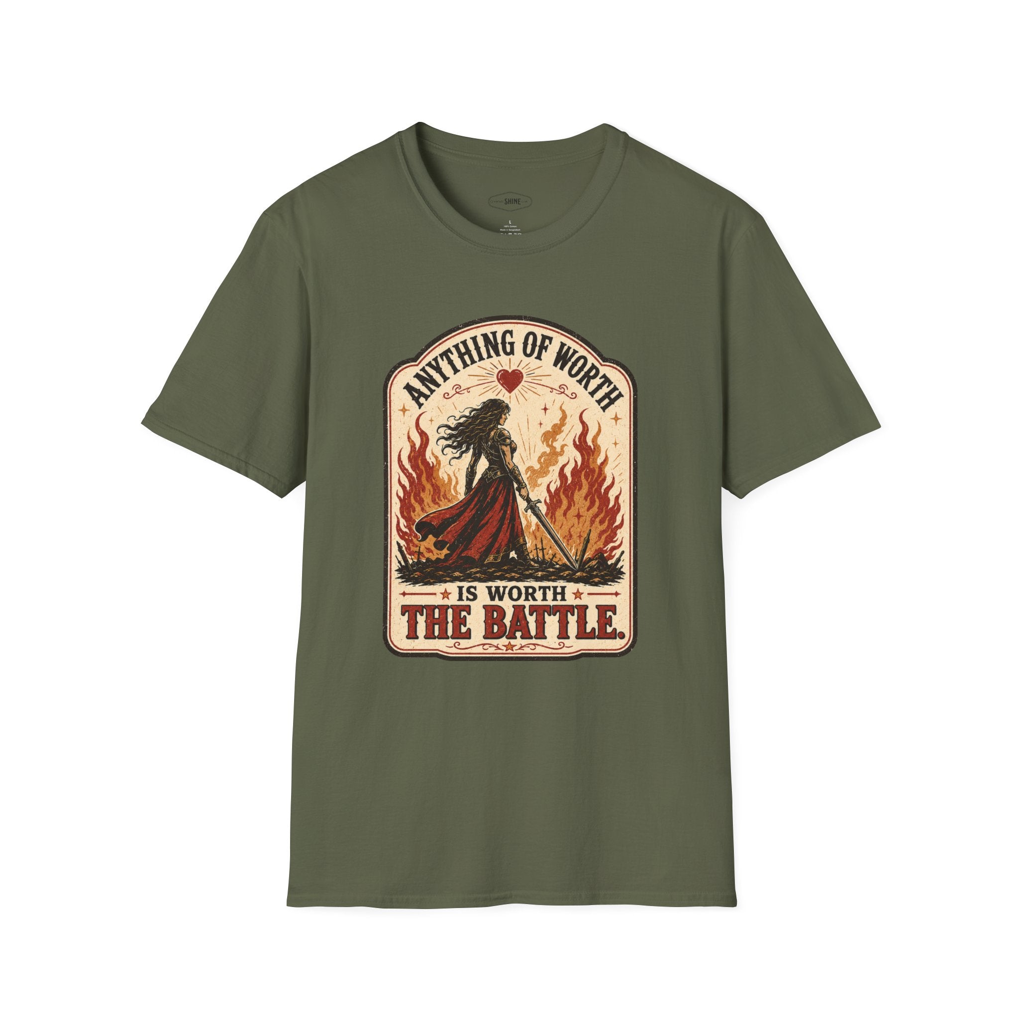 Anything of Worth Is Worth the Battle T-Shirt Vintage Design