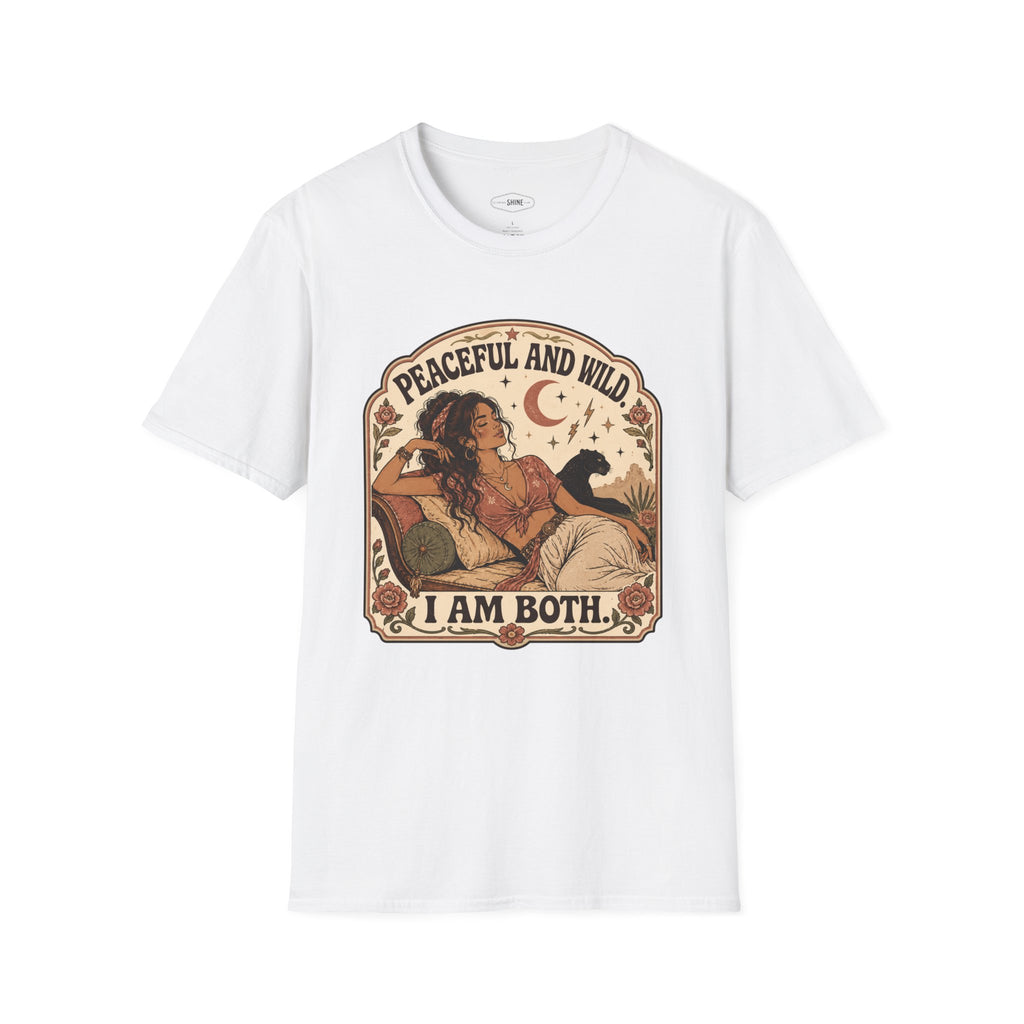 Peaceful and Wild I Am Both T-Shirt Vintage Design