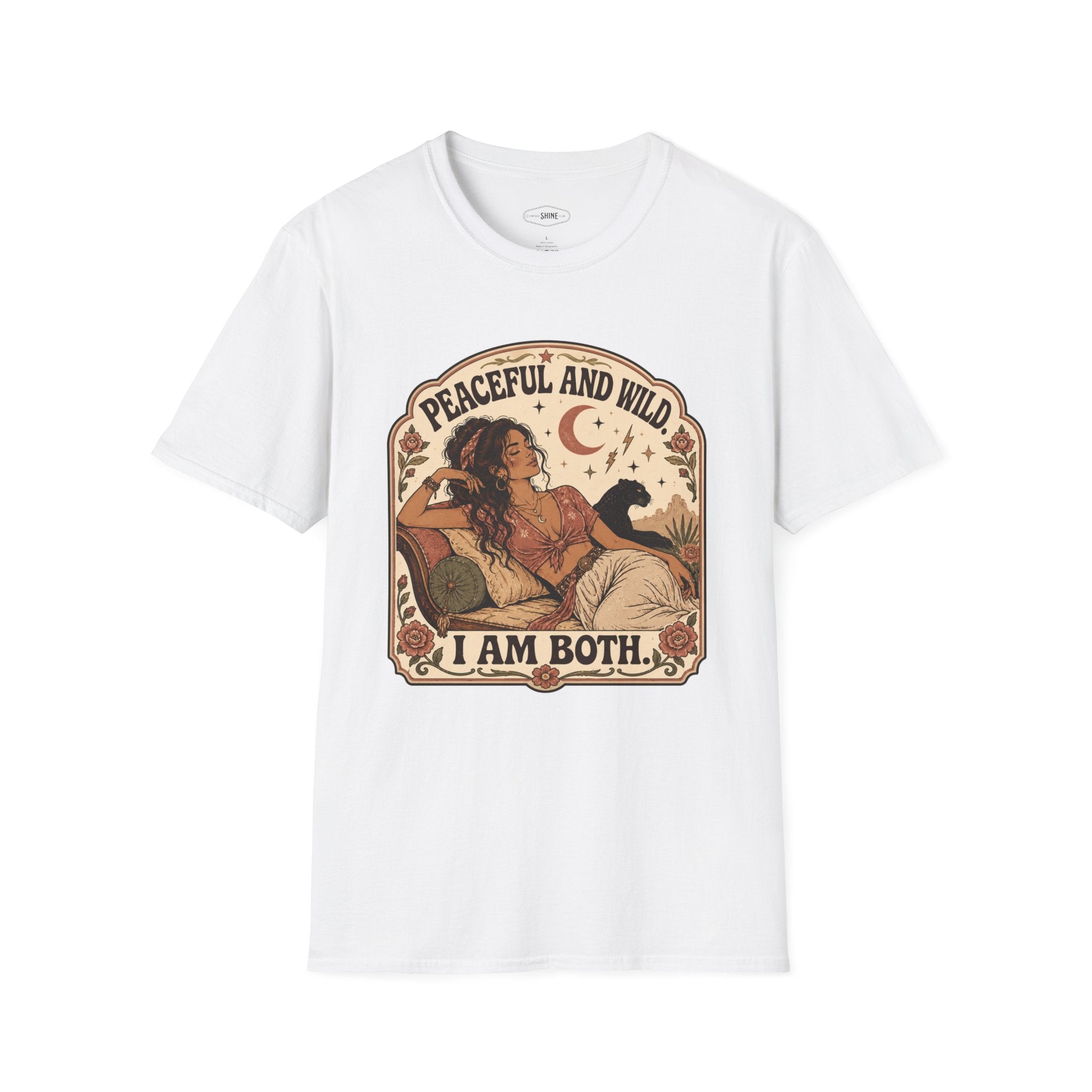 Peaceful and Wild I Am Both T-Shirt Vintage Design