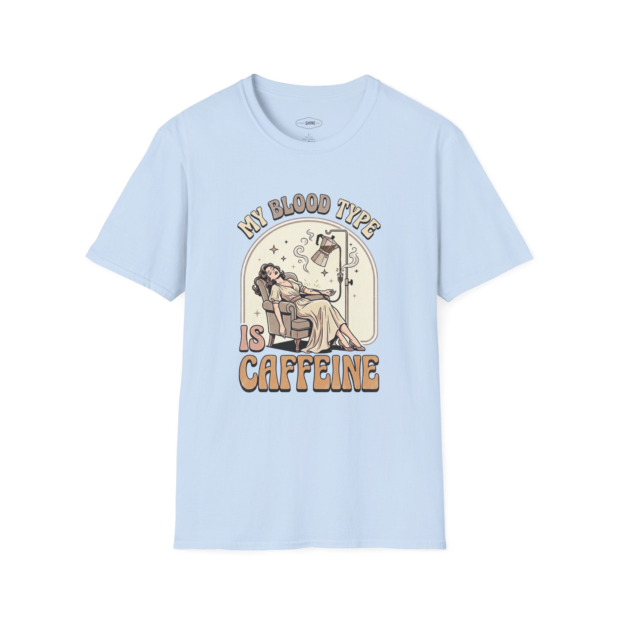 My Blood Type Is Caffeine T-Shirt Vintage Design