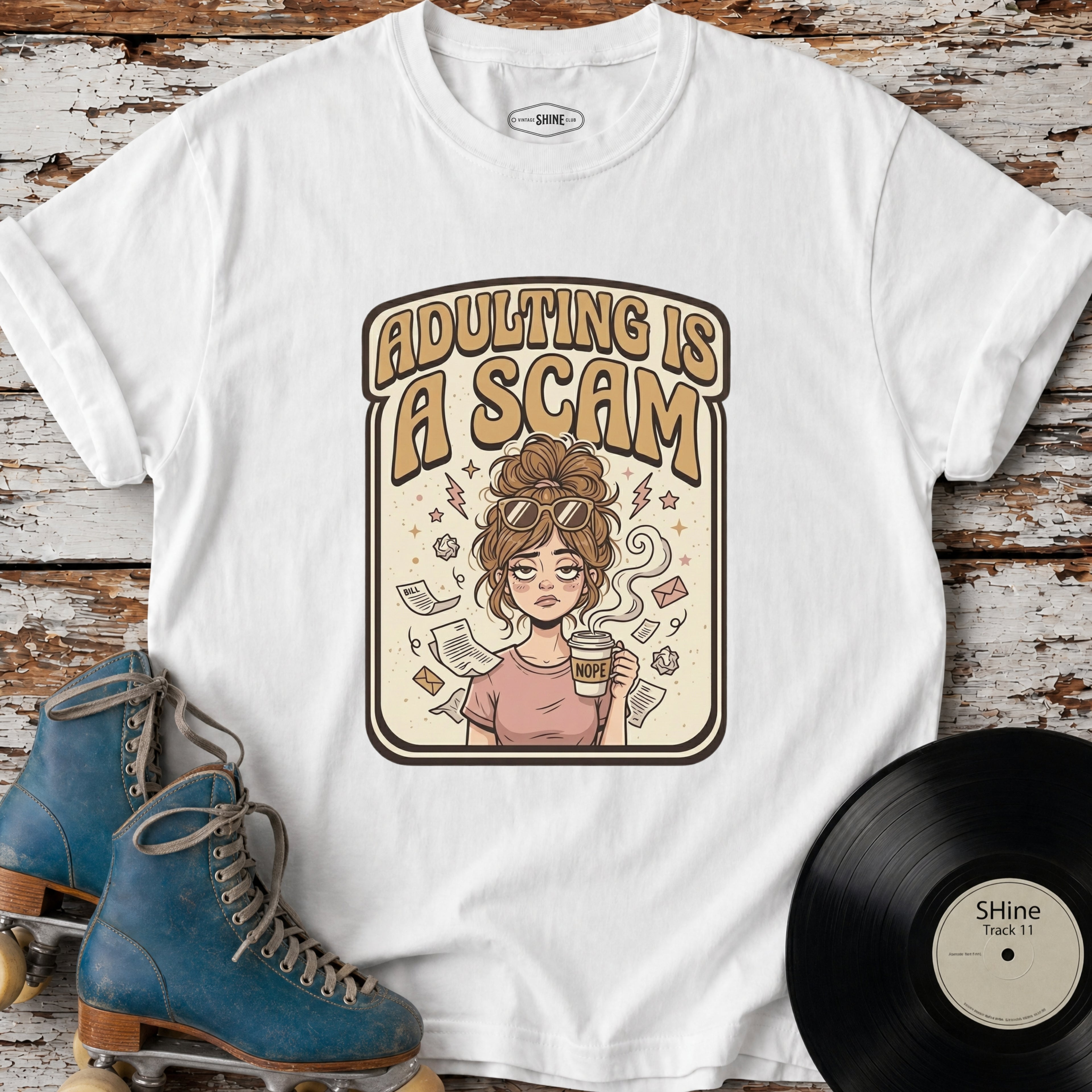 Adulting Is a Scam T-Shirt Vintage Design