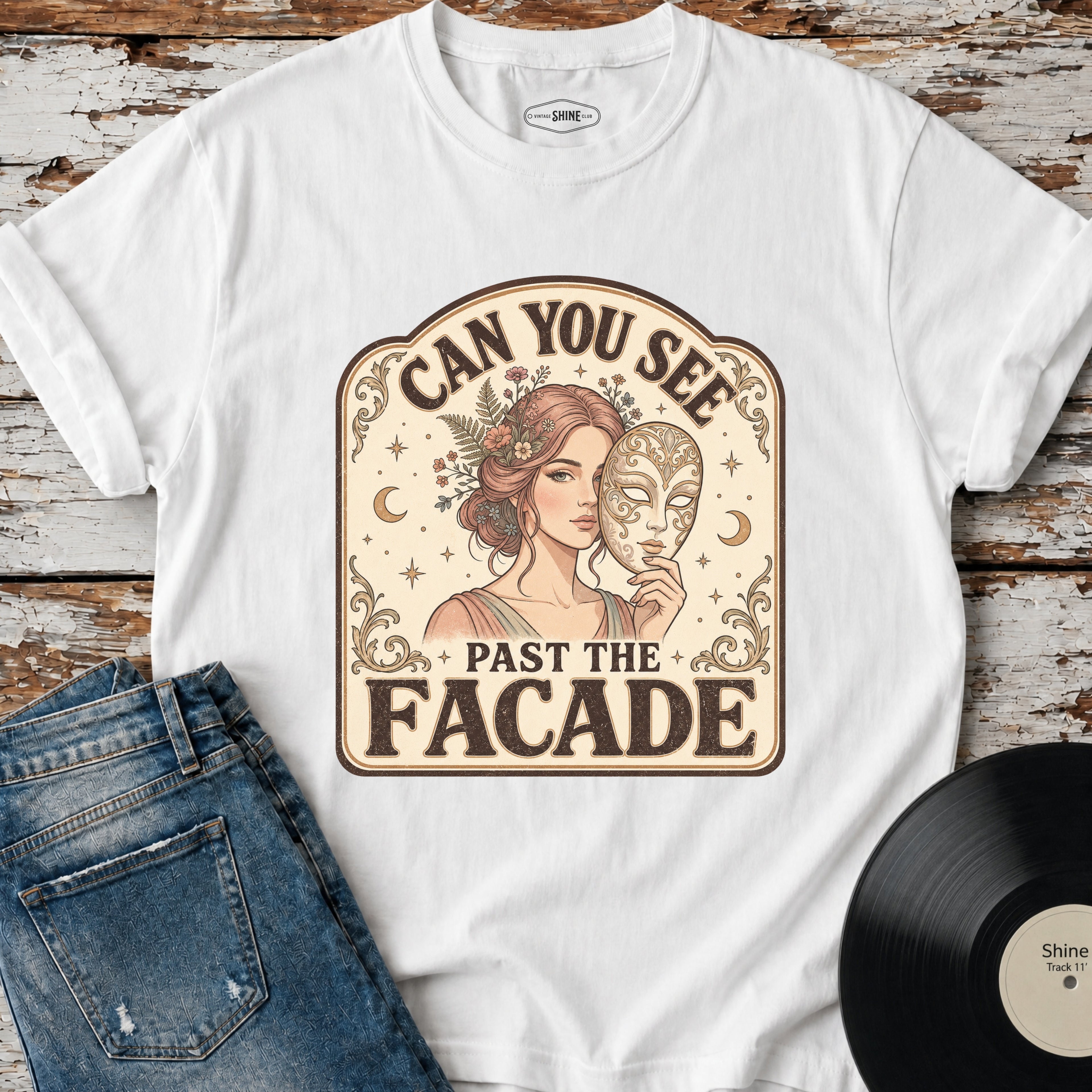 Can You See Past the Facade T-Shirt Vintage Design
