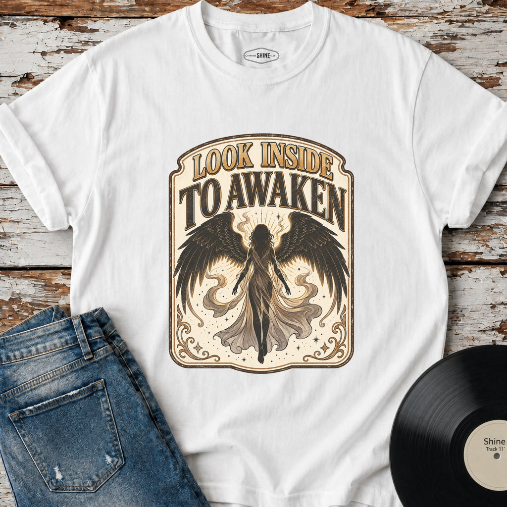 Look Inside to Awaken T-Shirt Vintage Design