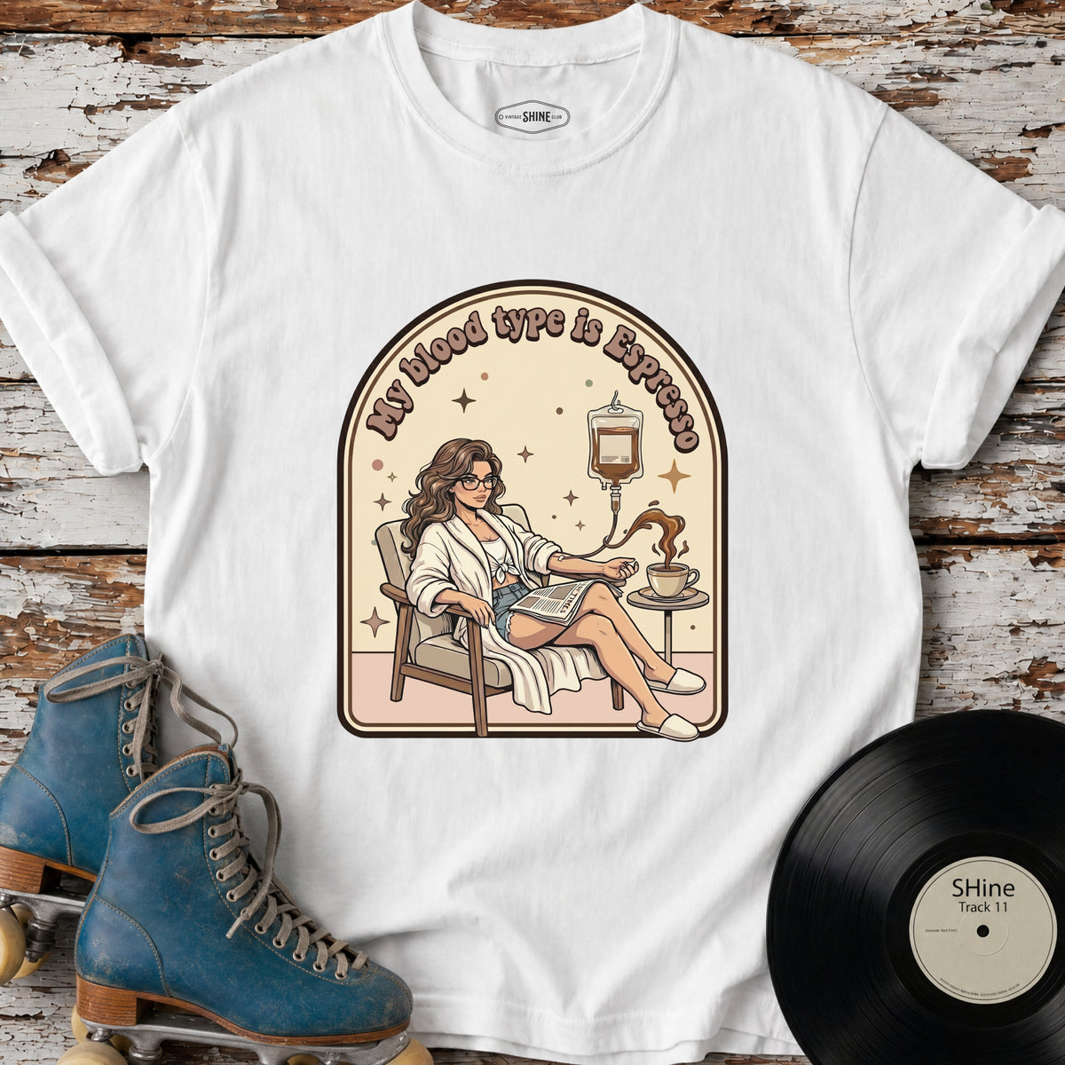 My Blood Type Is Espresso T-Shirt Vintage Design