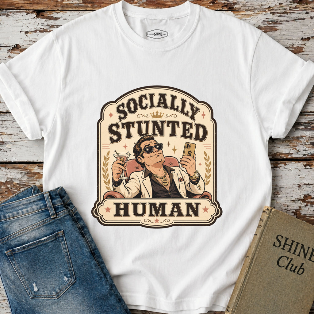 Socially Stunted Human T-Shirt Vintage Design