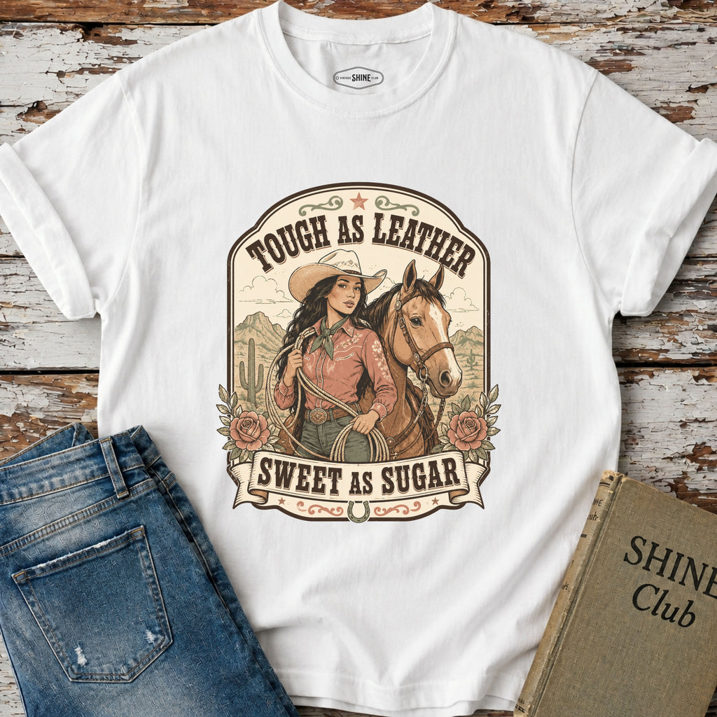 Tough as Leather, Sweet as Sugar T-Shirt Vintage Design