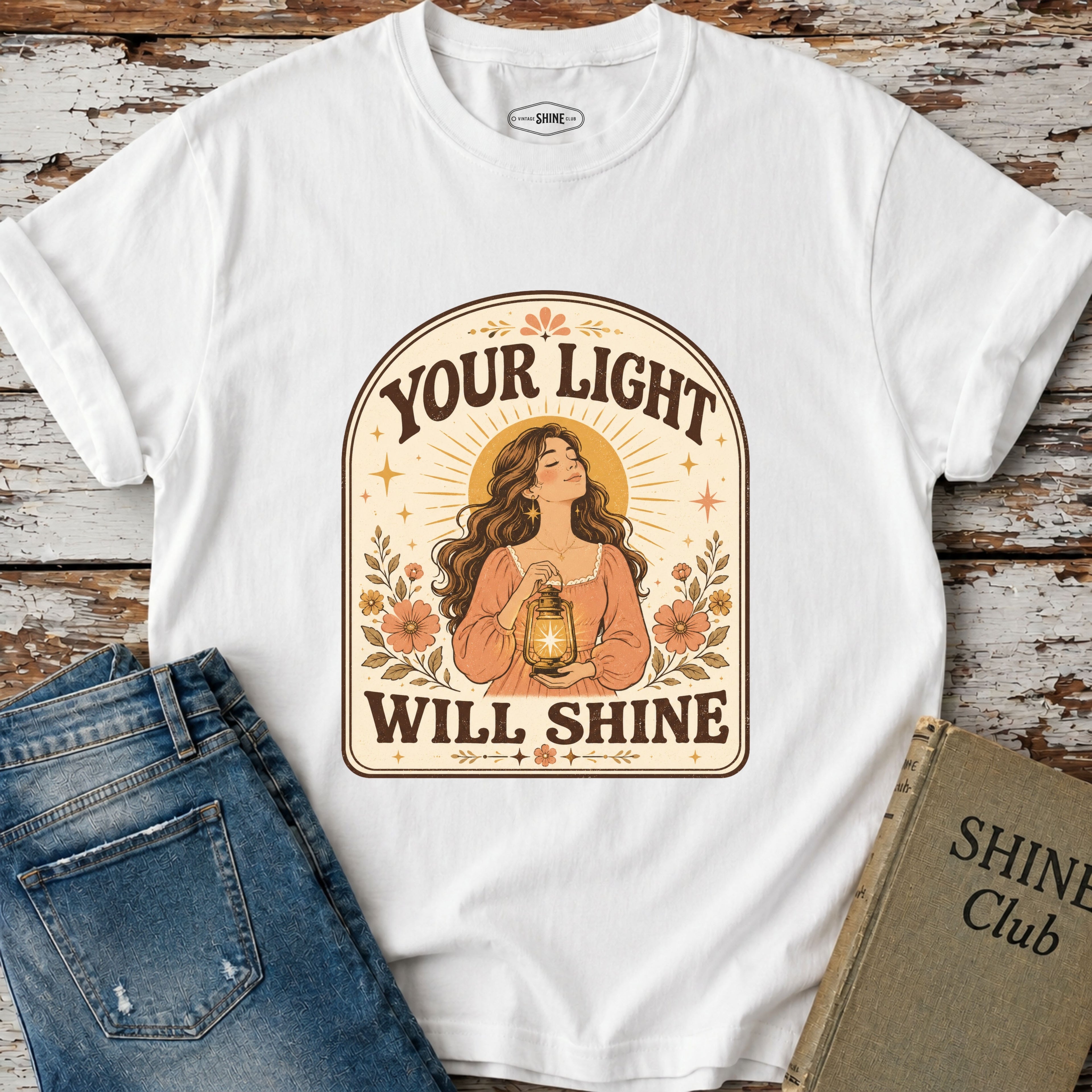 Your Light Will Shine T-Shirt Vintage Design